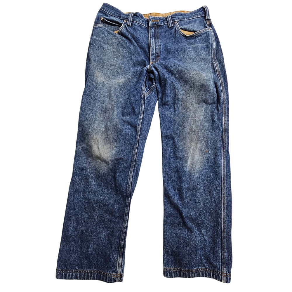 Duluth Trading Co Ballroom Jeans‎ 36x30 Blue Medium Wash Straight Leg 86069B *